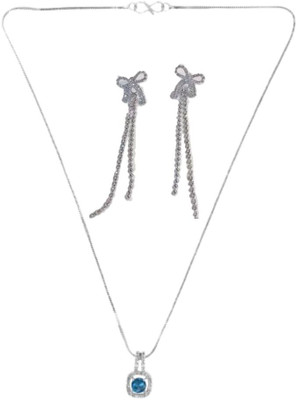 SKG Fashions Stone Blue, Silver Jewellery Set(Pack of 1)