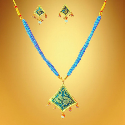 Aroras Bridal & Fashion Jewellery Copper Gold-plated Turquoise Jewellery Set(Pack of 2)