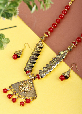SRK Fashions Alloy Red Jewellery Set(Pack of 1)