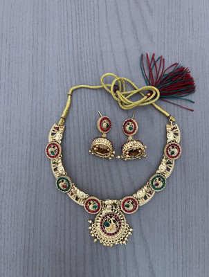 RUJVE JEWELLERY Brass Gold-plated Gold Jewellery Set(Pack of 1)