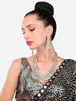 Gargish Fashion Metal Gold-plated White Jewellery Set(Pack of 1)