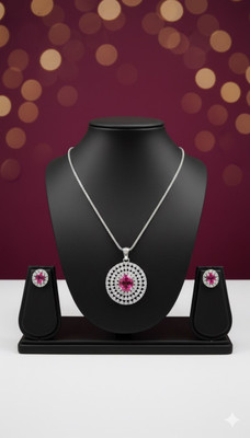 Dazzle Jewel Alloy Pink Jewellery Set(Pack of 1)