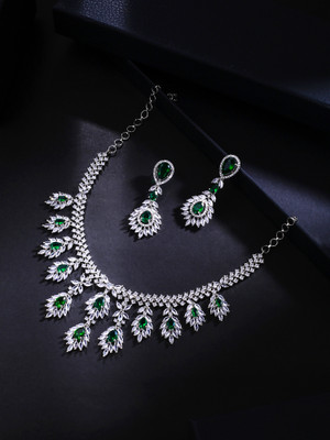 YELLOW CHIMES Brass Green Jewellery Set(Pack of 3)