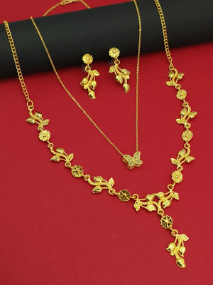 Dham Jewels Alloy Gold-plated Gold Jewellery Set(Pack of 1)