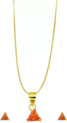 Kezlin Metal Gold-plated Orange, Gold Jewellery Set(Pack of 1)
