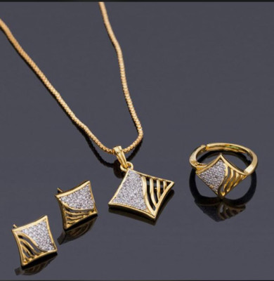 Pihoo Enterprise Alloy Gold-plated Gold Jewellery Set(Pack of 1)