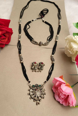 SAJ Oxidised Silver, Copper, Dori Silver, Black Silver, Copper White, Silver, Black Jewellery Set(Pack of 1)