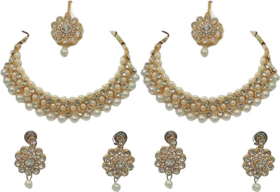 JMBW INTERNATIONAL Alloy White, White, Gold Jewellery Set(Pack of 2)
