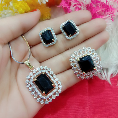 DENICRAAS Alloy Gold-plated Black Jewellery Set(Pack of 1)