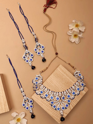 BHANA FASHION Brass Gold-plated Blue Jewellery Set(Pack of 4)