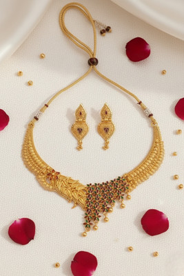 vrindora Alloy Gold-plated Gold Jewellery Set(Pack of 1)