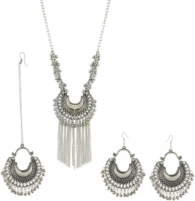 Dev Fashion Alloy Sterling Silver Silver Jewellery Set(Pack of 1)