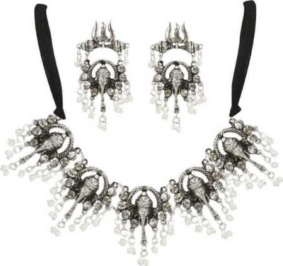Ruhi Oxidised Silver Silver Jewellery Set(Pack of 1)