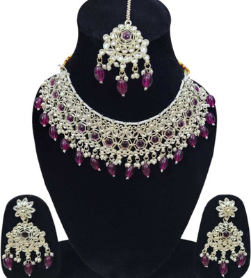 amulet aura Alloy Gold-plated, Silver Purple, White Jewellery Set(Pack of 1)