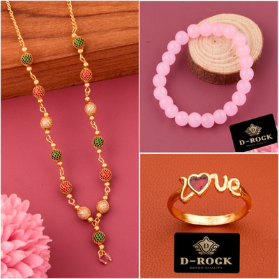 D-Rock Brass, Alloy Gold-plated Multicolor Jewellery Set(Pack of 3)