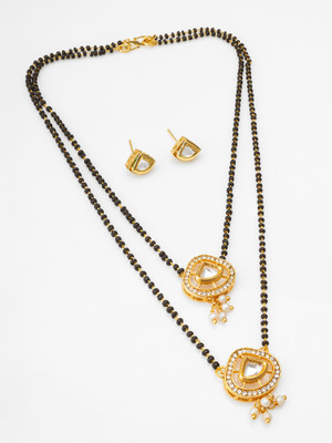 Vermont Brass Gold-plated White, Black Jewellery Set(Pack of 3)