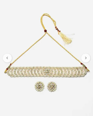 KRISHIKA JWELLERY Alloy Silver White Jewellery Set(Pack of 1)