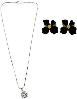 SKG Fashions Stone Silver, Black Jewellery Set(Pack of 1)