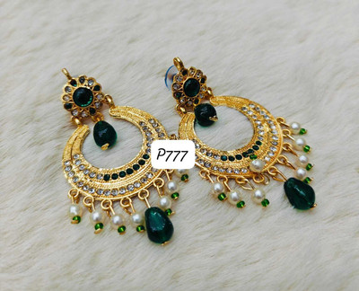 parth fancy artificial Alloy Gold-plated Green Jewellery Set(Pack of 2)