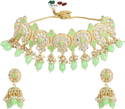 ANOUK Brass Gold-plated Green, Gold Jewellery Set(Pack of 3)