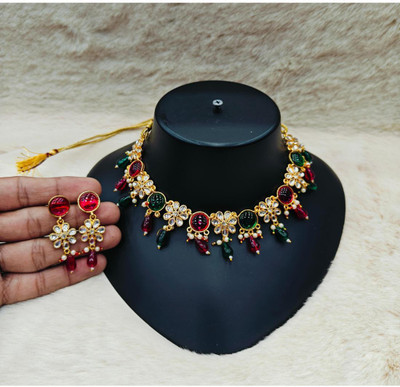 MK Gallery Alloy Gold Jewellery Set(Pack of 1)