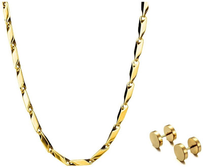Juneja Enterprises Stainless Steel Gold Jewellery Set(Pack of 1)