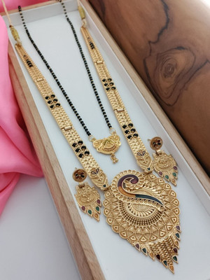 DENISHA Brass Gold-plated Gold Jewellery Set(Pack of 2)