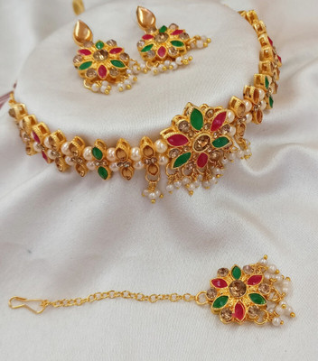 N A F J Alloy Gold-plated Gold Jewellery Set(Pack of 1)