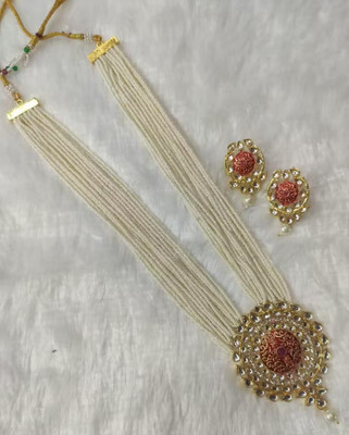SHYAM Alloy Gold-plated Red Jewellery Set(Pack of 1)