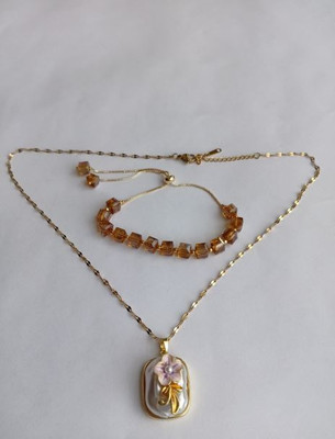 Bling World Stainless Steel Gold-plated Rose Gold Jewellery Set(Pack of 2)