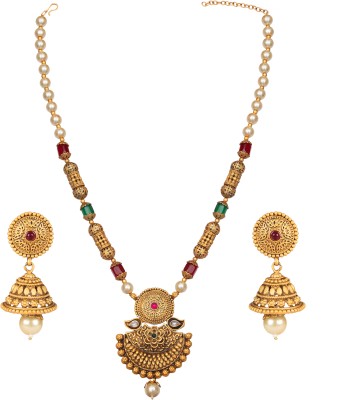 AKULYA JEWELS Metal Gold-plated Multicolor Jewellery Set(Pack of 1)