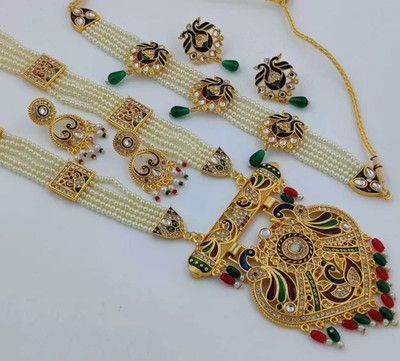 Dreamish Imitation Brass, Alloy Gold-plated Multicolor Jewellery Set(Pack of 2)