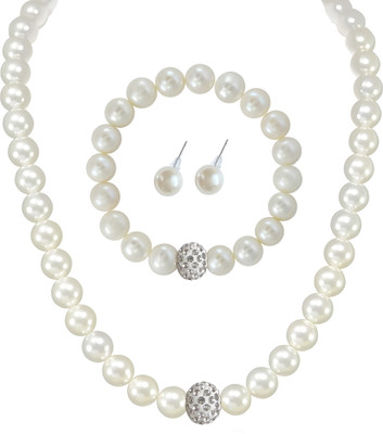 Pia Creations Metal White Jewellery Set(Pack of 1)