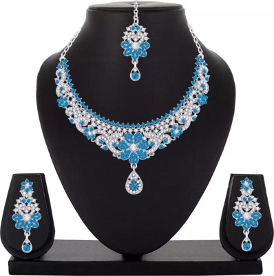 MISHWAS Alloy Blue, Silver Jewellery Set(Pack of 1)