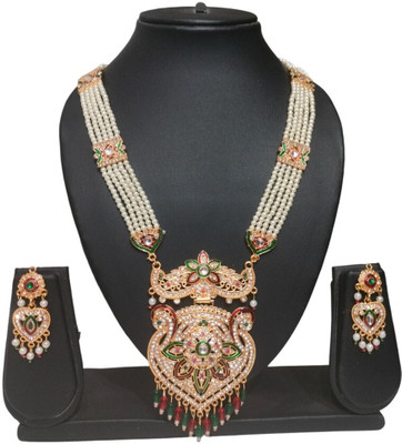 ora collection Brass Gold-plated Multicolor Jewellery Set(Pack of 1)
