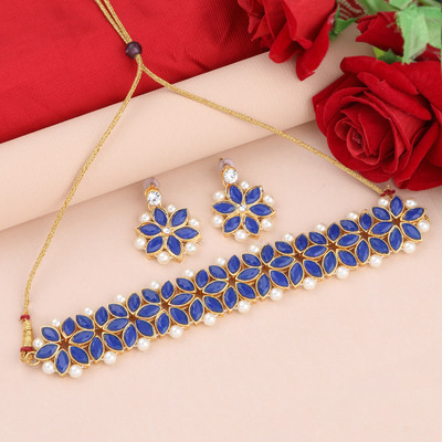 NM CREATION Alloy Blue Jewellery Set(Pack of 1)