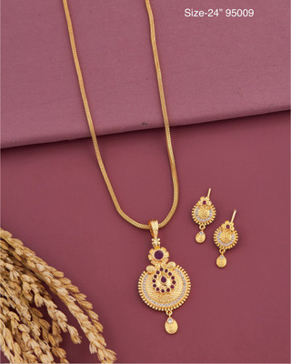 crystal fashion store Copper Gold-plated Gold Jewellery Set(Pack of 1)