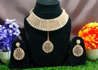 Arya Collection Alloy Gold-plated Rose Gold Jewellery Set(Pack of 1)