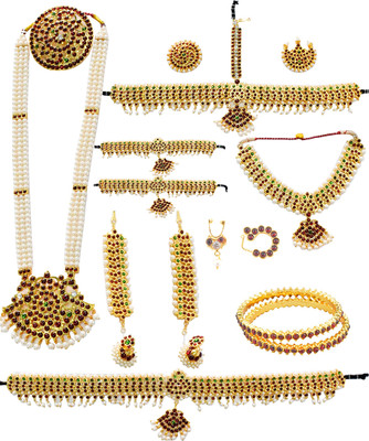 usha gold Copper Gold-plated Gold Jewellery Set(Pack of 10)