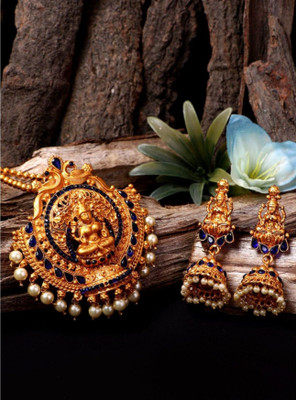 CHARMING JEWELS Alloy Gold-plated Blue Jewellery Set(Pack of 1)