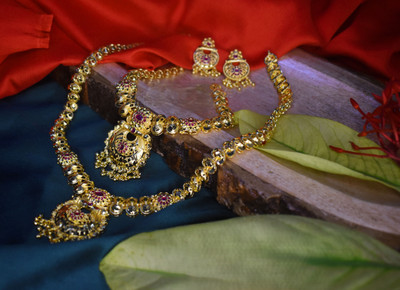 gvg Alloy Gold-plated Gold, Pink Jewellery Set(Pack of 3)