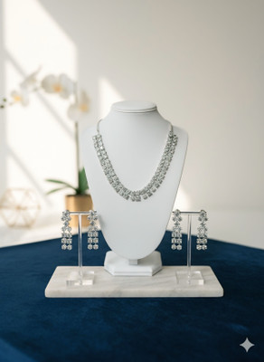 SPARKLE AND SPARKS Brass Silver Silver Jewellery Set(Pack of 1)