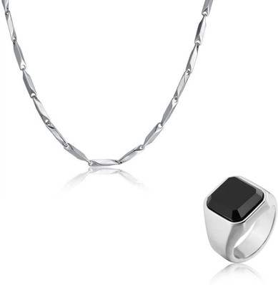 MAATRCHAAYA Alloy Sterling Silver Black, Silver Jewellery Set(Pack of 1)