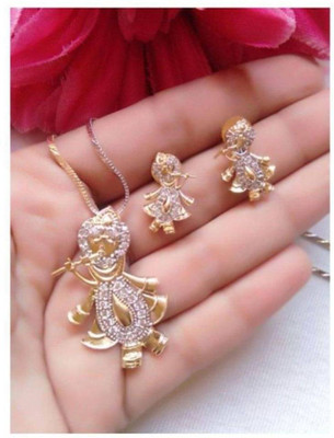 Shri Radhe Fashion House Alloy Gold Jewellery Set(Pack of 2)