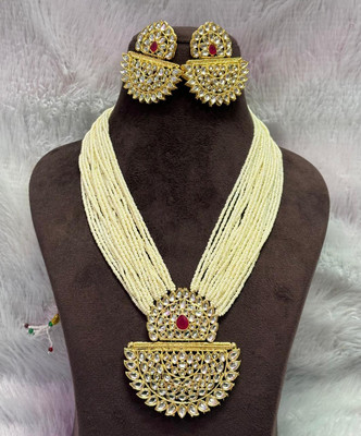 nitya fashion Alloy Gold-plated White Jewellery Set(Pack of 1)