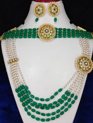 ramimitation Alloy Gold-plated Green Jewellery Set(Pack of 1)