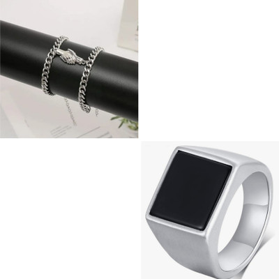 Vipunj Stainless Steel Sterling Silver Silver Jewellery Set(Pack of 2)