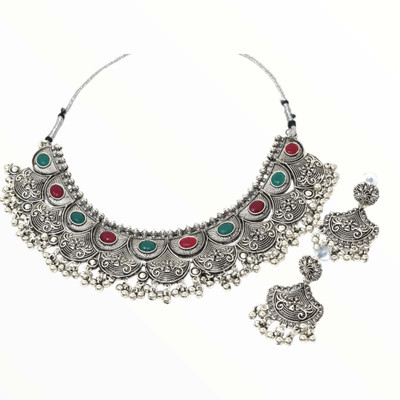 Meira Jewellery Alloy Gold-plated Silver Jewellery Set(Pack of 4)