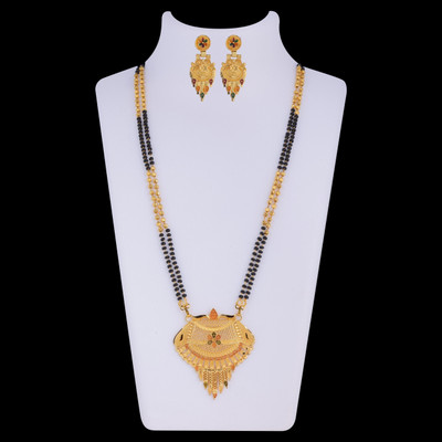 house of common Brass Gold-plated Gold, Black Jewellery Set(Pack of 1)