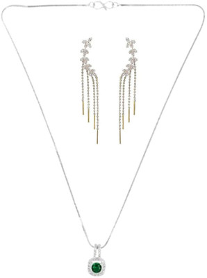SRK Fashions Alloy Green, Silver Jewellery Set(Pack of 1)